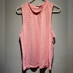 ZYIA Blush Pink Perforated Muscle Tee